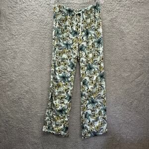 Beach Riot Women's Medium Floral Pants Wide Straight Leg Casual Tropical‎ Summer